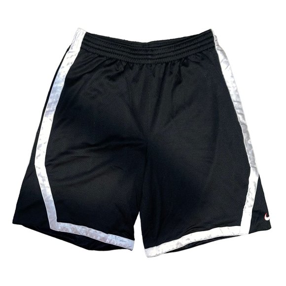 Nike Mens Athletic Shorts L Black Lined Elastic Waist Drawstring Swoosh Logo - Picture 1 of 7